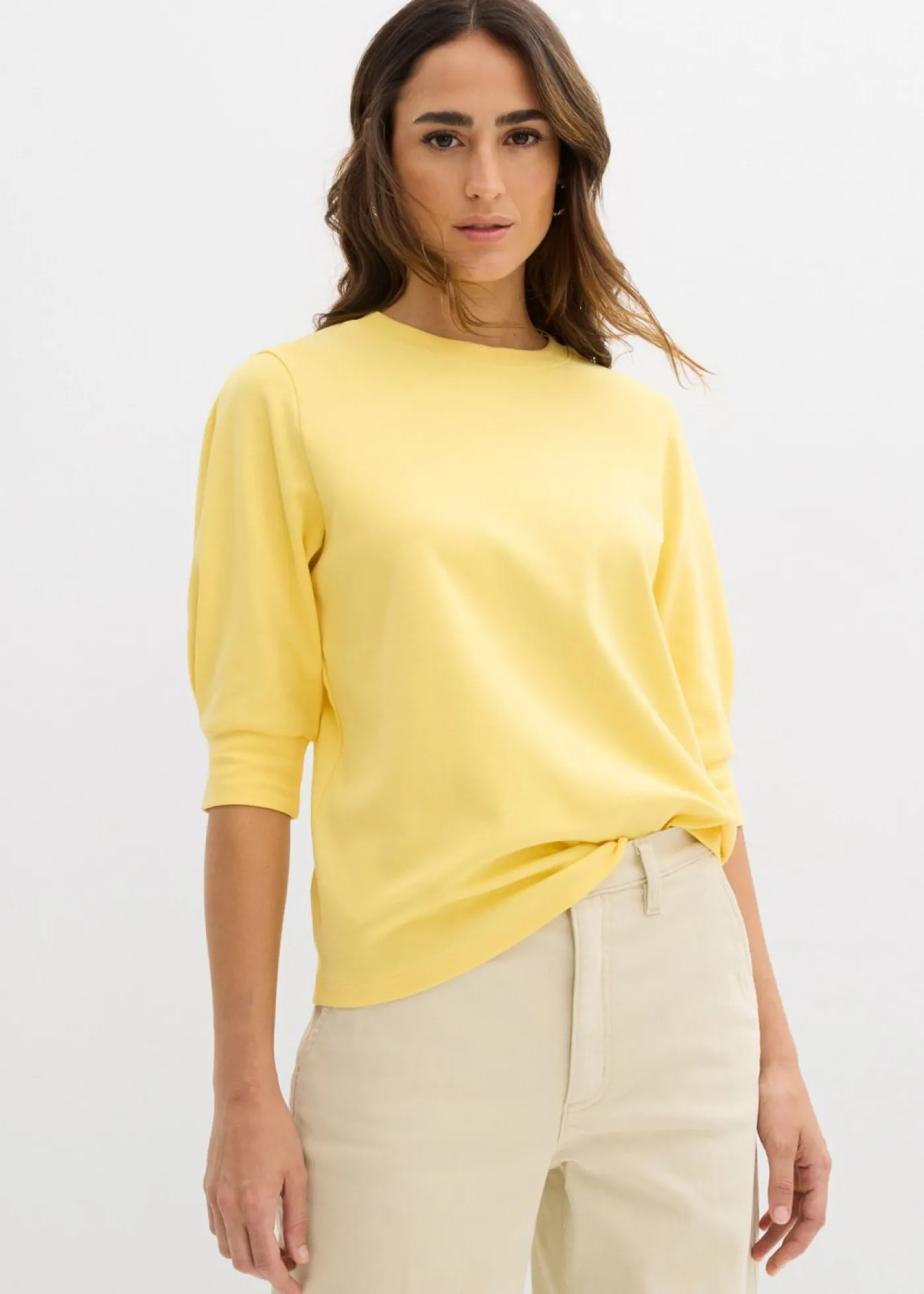 bonprix bonprix Camiseta de algodón orgánico puro Amarillo Online