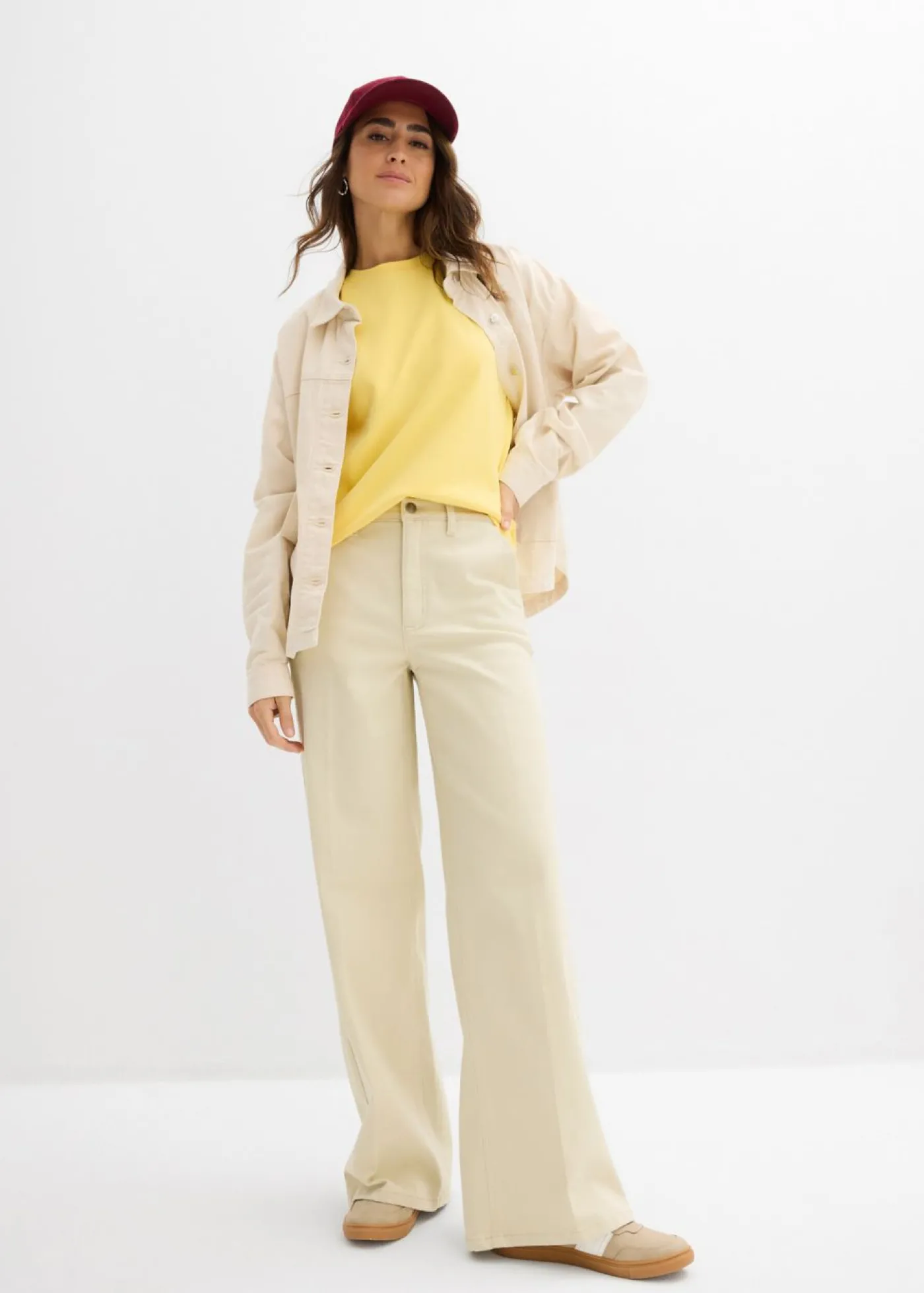 bonprix bonprix Camiseta de algodón orgánico puro Amarillo Online