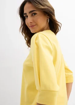 bonprix bonprix Camiseta de algodón orgánico puro Amarillo Online