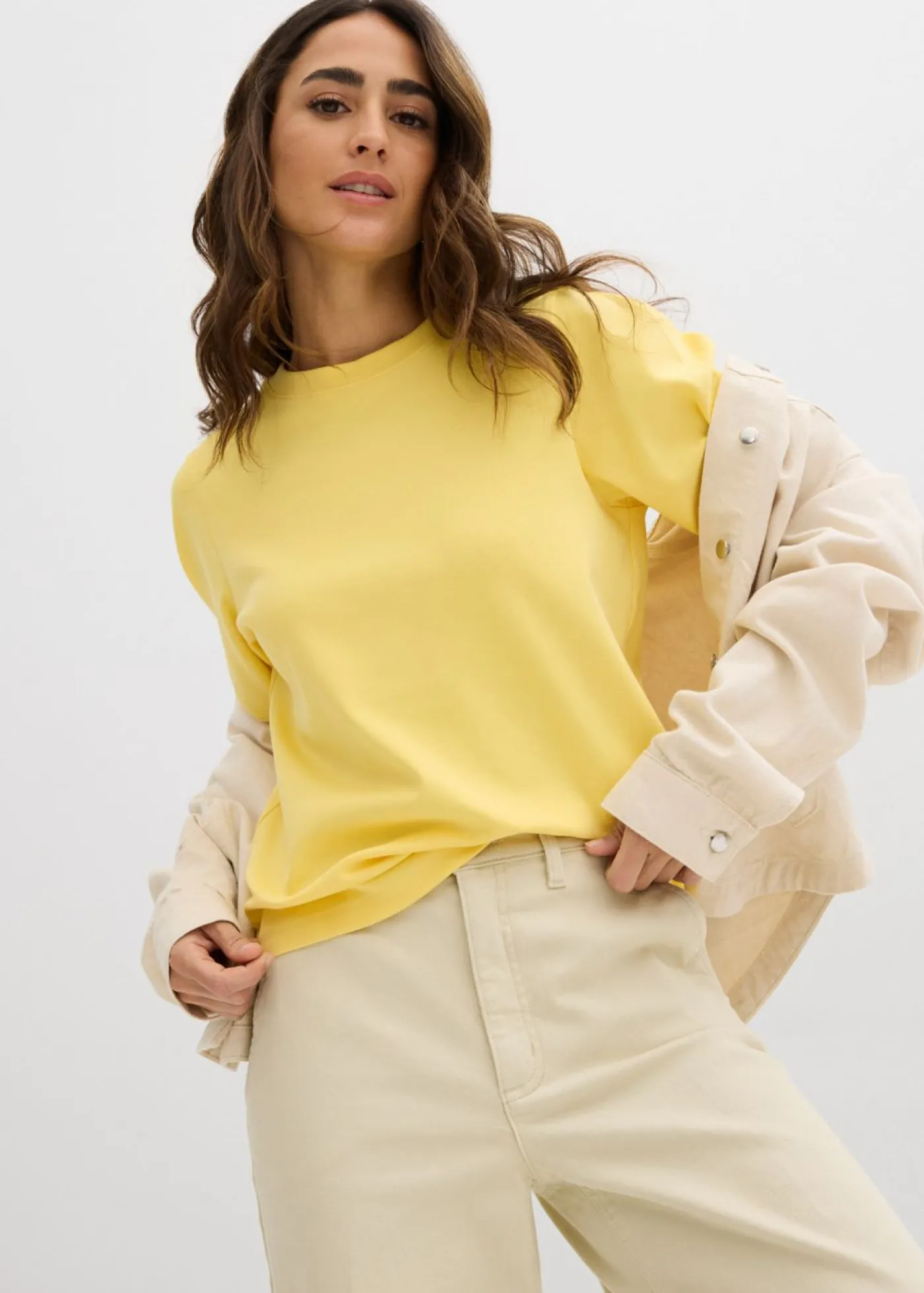 bonprix bonprix Camiseta de algodón orgánico puro Amarillo Online