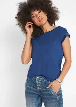 bonprix bonprix Camiseta de algodón puro azul medianoche. Clearance