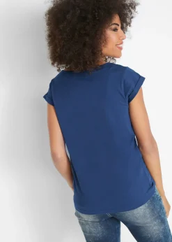 bonprix bonprix Camiseta de algodón puro azul medianoche. Clearance
