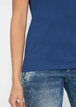 bonprix bonprix Camiseta de algodón puro azul medianoche. Clearance