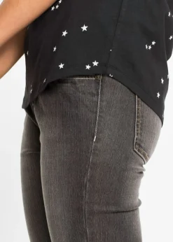 bonprix bonprix Camiseta de algodón puro Negro estampado Clearance