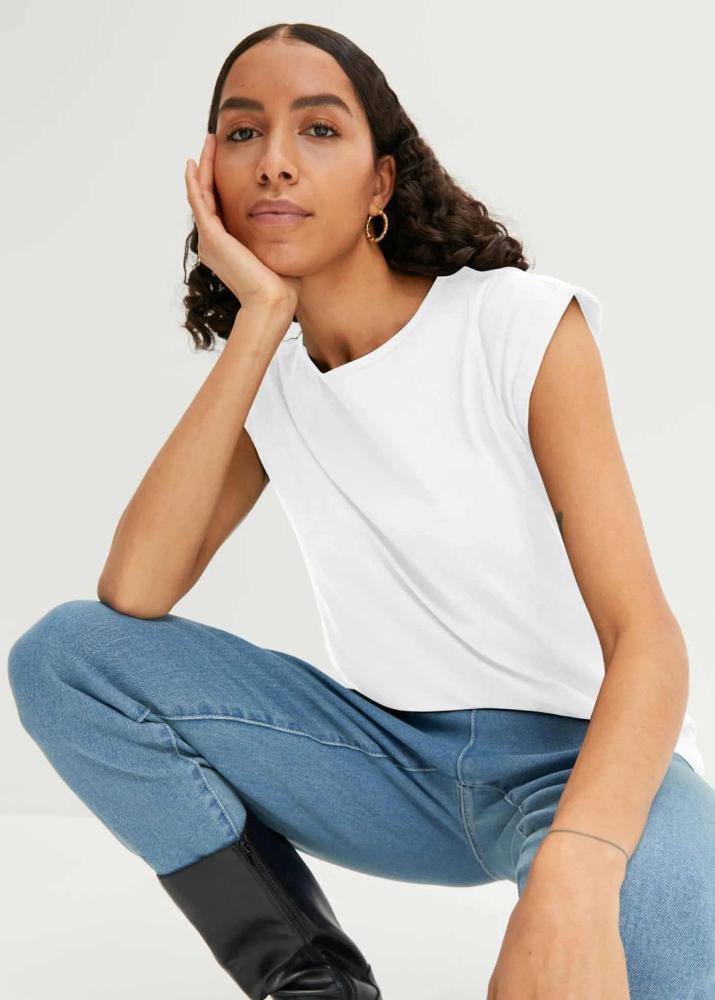 bonprix bonprix Camiseta de algodón puro Blanco Discount