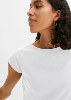 bonprix bonprix Camiseta de algodón puro Blanco Discount