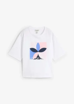 bonprix bonprix Camiseta de algodón puro Blanco Discount