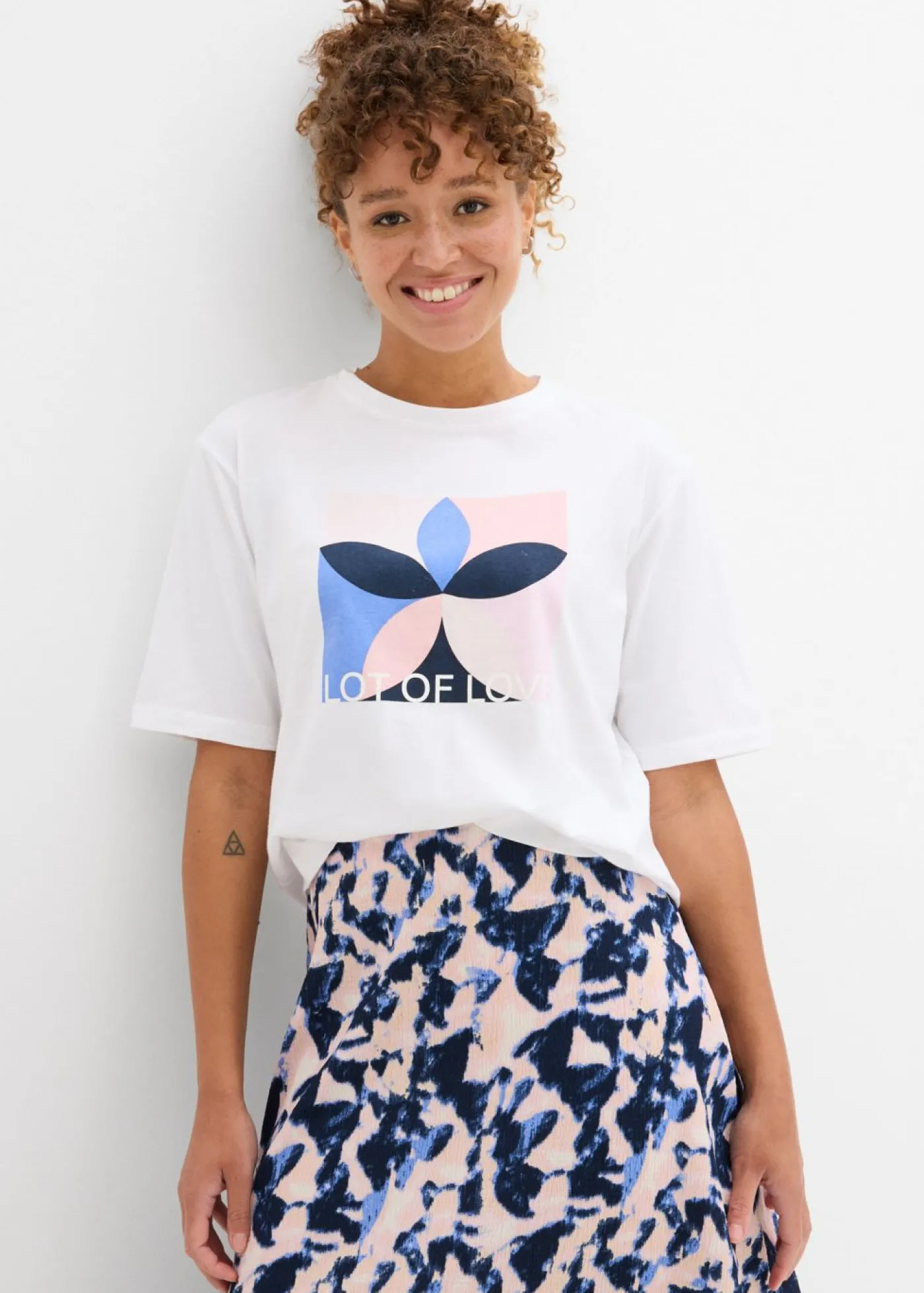 bonprix bonprix Camiseta de algodón puro Blanco Discount