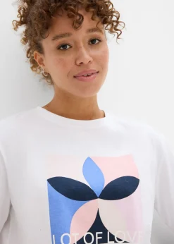 bonprix bonprix Camiseta de algodón puro Blanco Discount