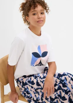 bonprix bonprix Camiseta de algodón puro Blanco Discount