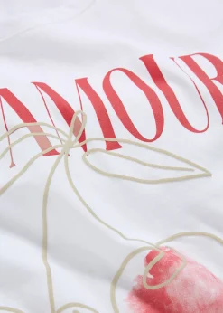 bonprix bonprix Camiseta de algodón puro Blanco