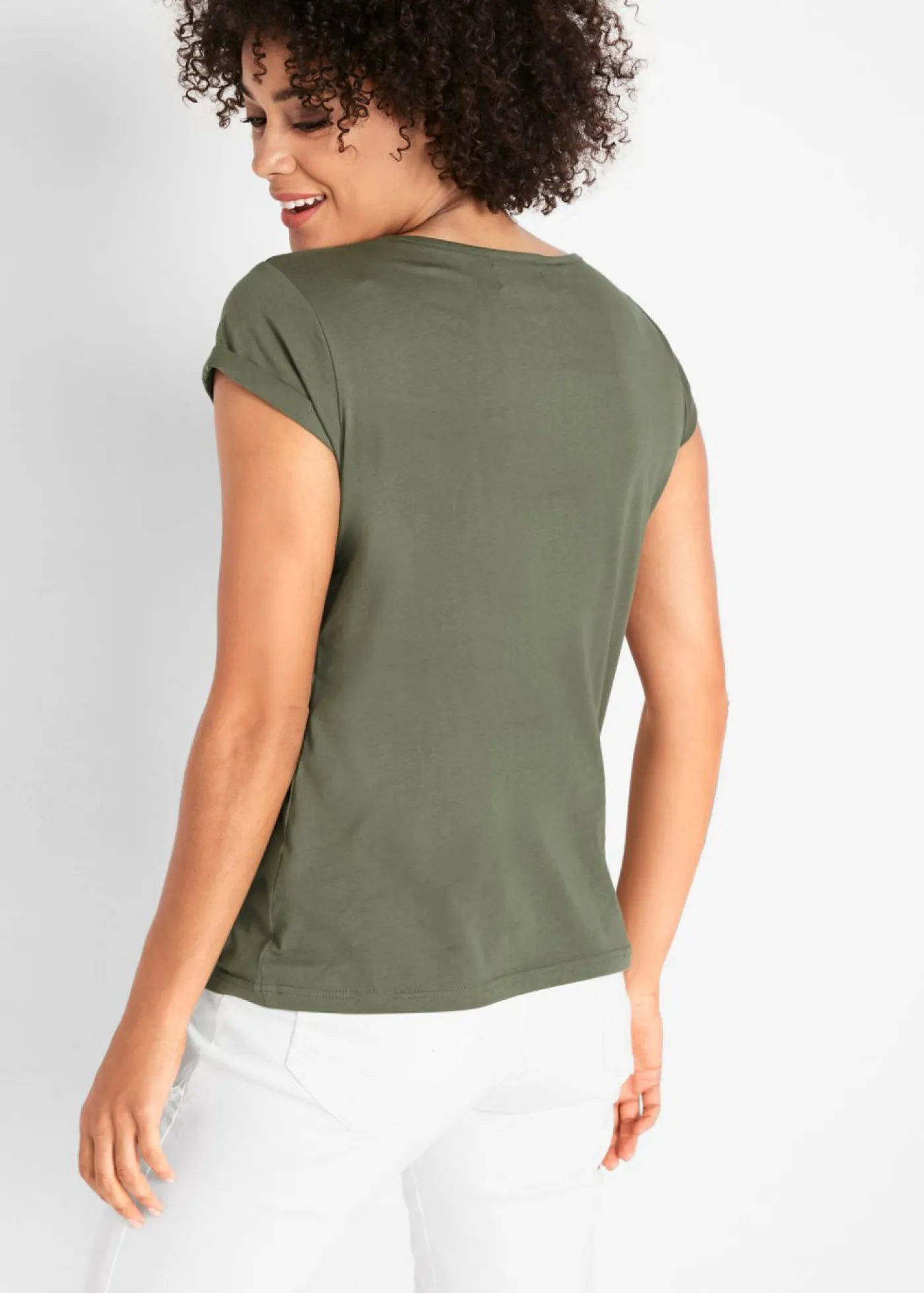 bonprix bonprix Camiseta de algodón puro Oliva New