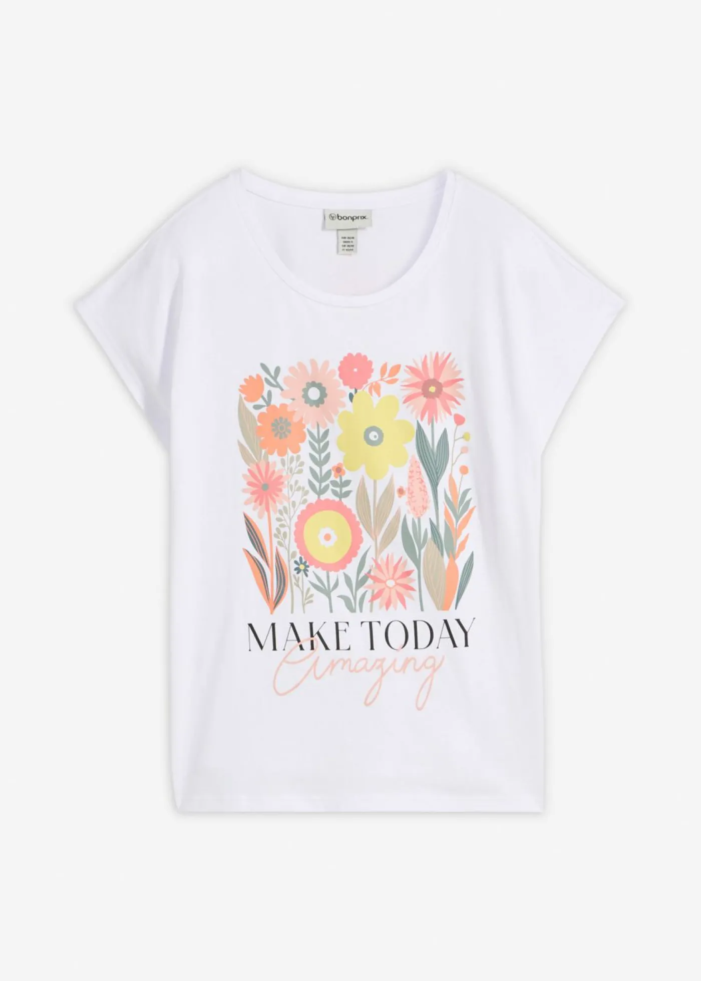 bonprix bonprix Camiseta de algodón puro Blanco Discount