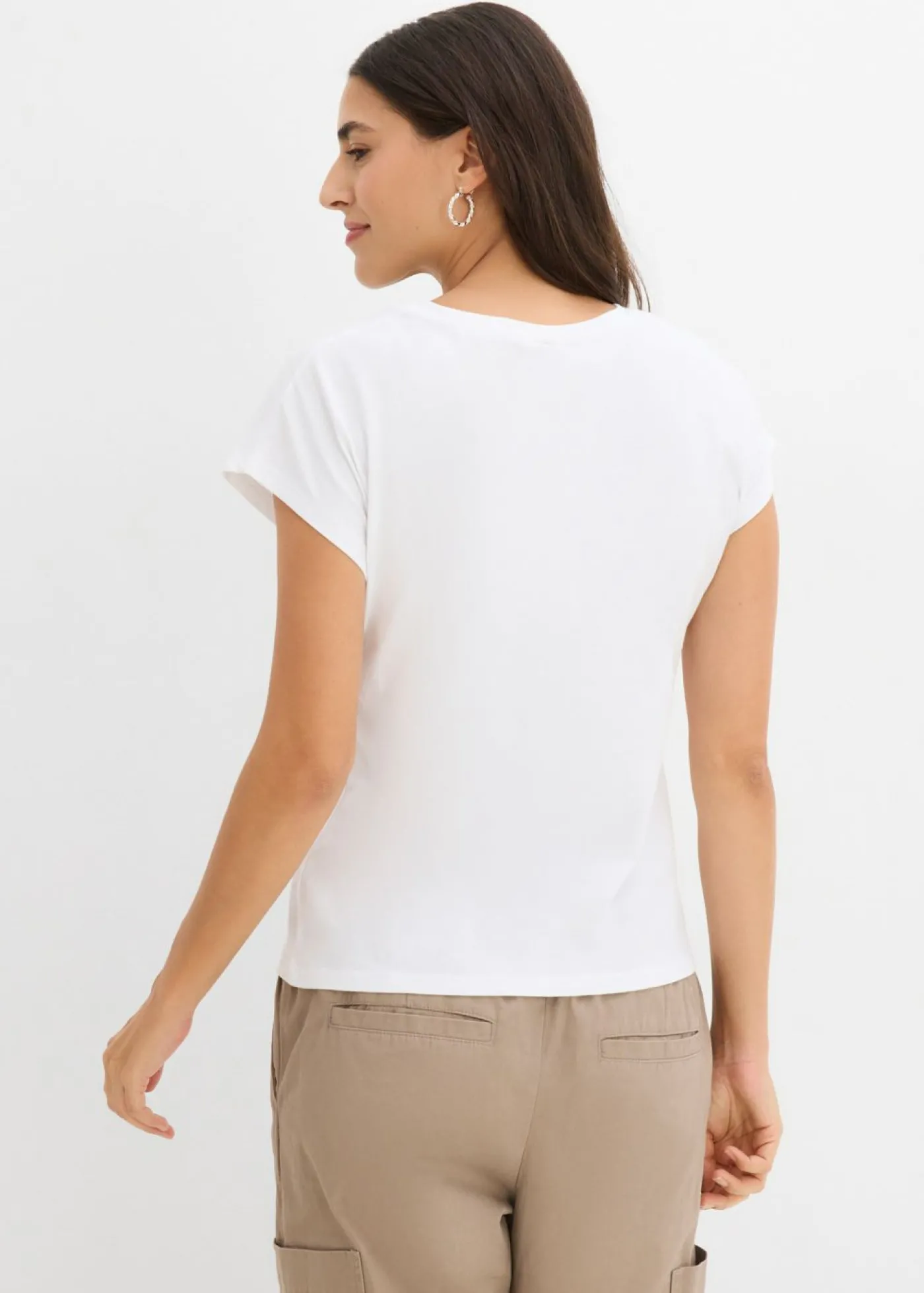 bonprix bonprix Camiseta de algodón puro Blanco Discount