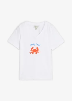 bonprix bonprix Camiseta de algodón puro Blanco New
