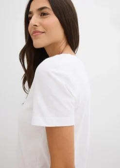 bonprix bonprix Camiseta de algodón puro Blanco New