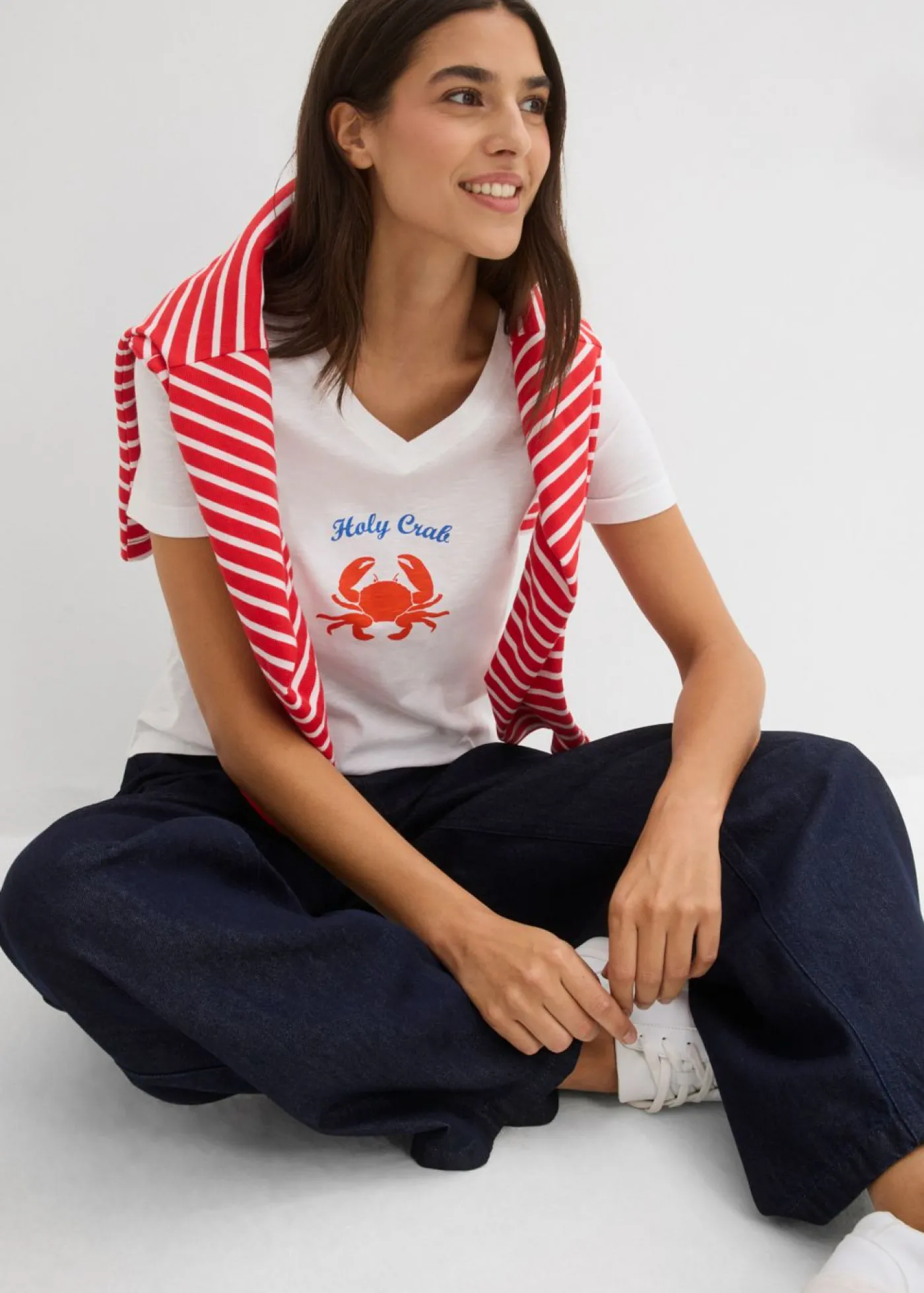 bonprix bonprix Camiseta de algodón puro Blanco New