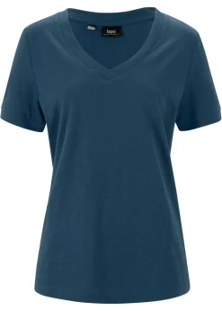 bonprix bonprix Camiseta de algodón puro Azul marino Clearance