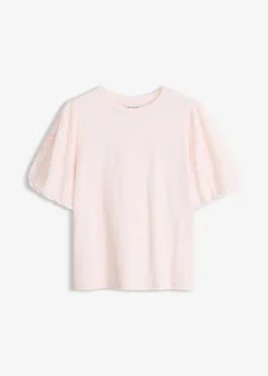 bonprix bonprix Camiseta de algodón puro Rosa claro Outlet