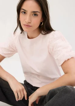 bonprix bonprix Camiseta de algodón puro Rosa claro Outlet