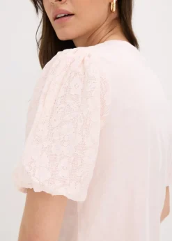 bonprix bonprix Camiseta de algodón puro Rosa claro Outlet