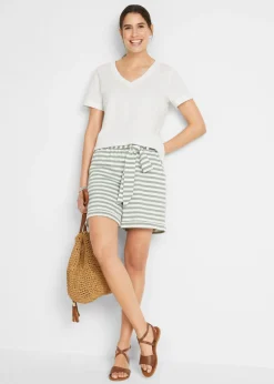 bonprix bonprix Camiseta de algodón puro Blanco Outlet