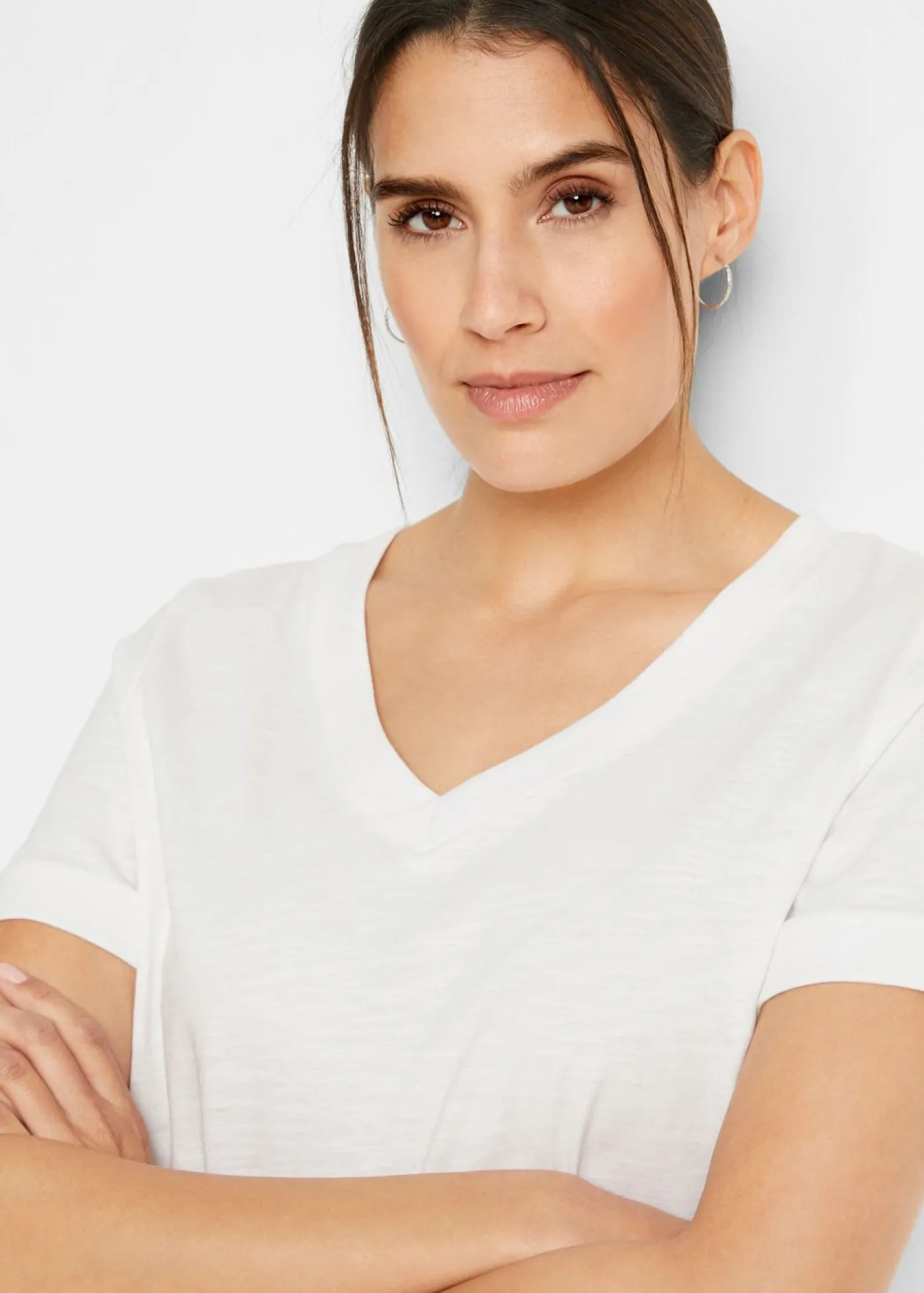 bonprix bonprix Camiseta de algodón puro Blanco Outlet