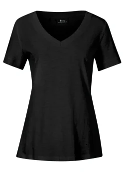 bonprix bonprix Camiseta de algodón puro Negro Sale