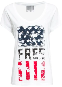 bonprix bonprix Camiseta de algodón puro Blanco estampado Online