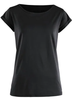 bonprix bonprix Camiseta de algodón puro Negro Clearance