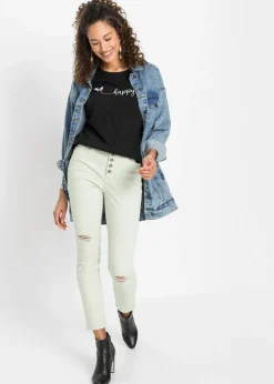 bonprix bonprix Camiseta de algodón puro Negro estampado Sale