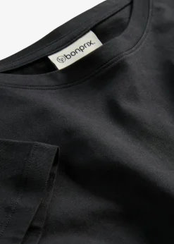 bonprix bonprix Camiseta de algodón puro con manga corta (2 unidades) Negro