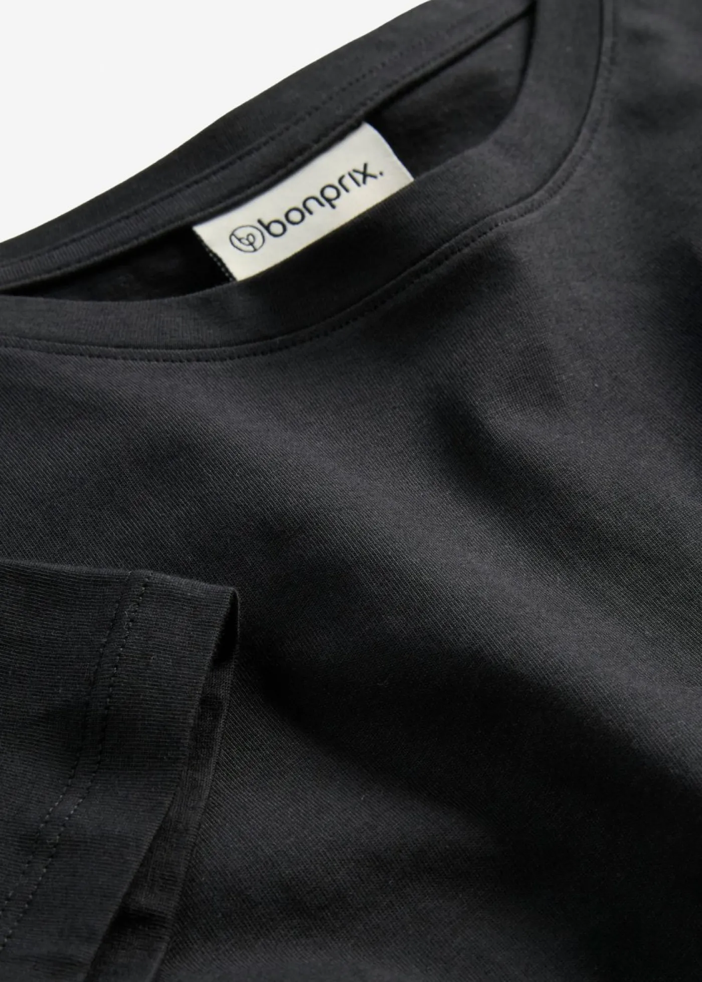 bonprix bonprix Camiseta de algodón puro con manga corta (2 unidades) Negro