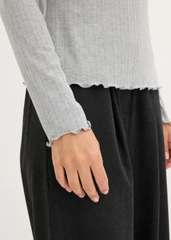 bonprix bonprix Camiseta de canalé Gris claro jaspeado
