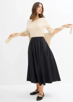 bonprix bonprix Camiseta de canalé con algodón orgánico (2 unidades) beige nuevo-arena claro Online