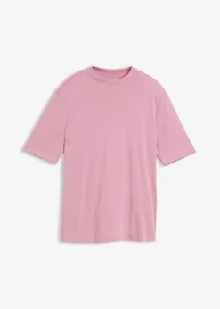 bonprix bonprix Camiseta de canalé de algodón puro Malva Hot