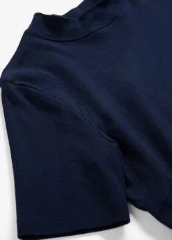 bonprix bonprix Camiseta de canalé de algodón puro Azul marino Outlet