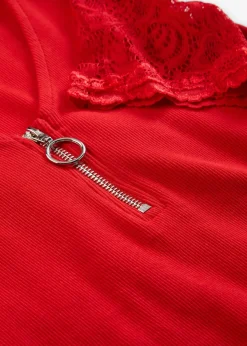 bonprix bonprix Camiseta de canalé de algodón fresa Online