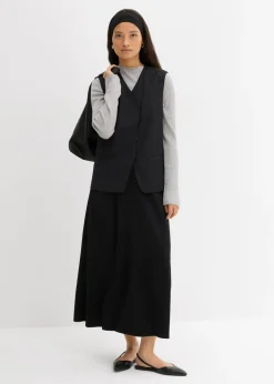 bonprix bonprix Camiseta de canalé de mezcla de viscosa gris claro jaspeado moteado Hot