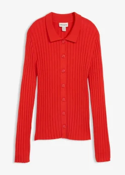 bonprix bonprix Camiseta de canalé de mezcla de viscosa fluida fresa New