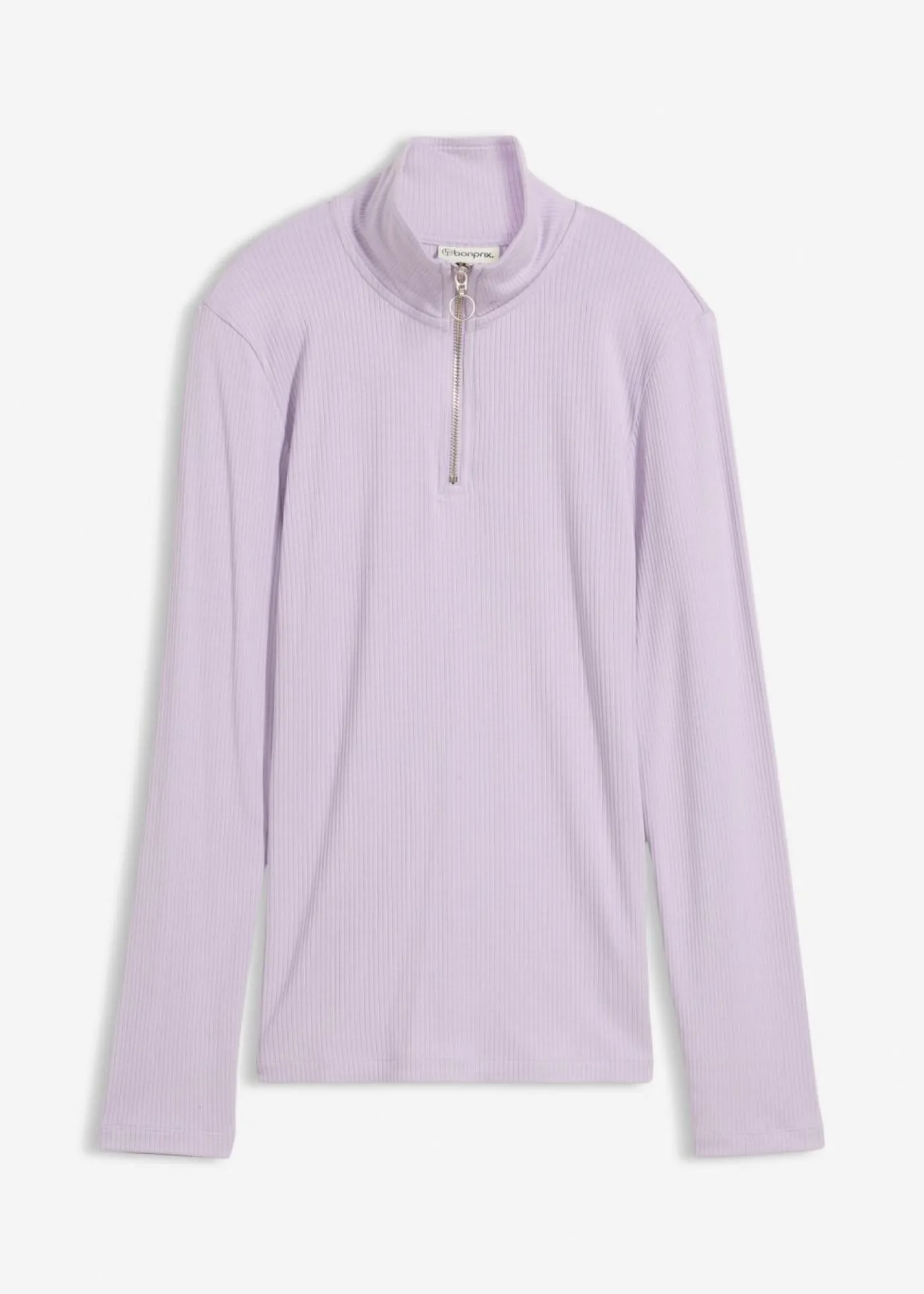 bonprix bonprix Camiseta de canalé de mezcla de viscosa suave lila pastel Discount