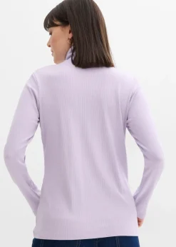 bonprix bonprix Camiseta de canalé de mezcla de viscosa suave lila pastel Discount