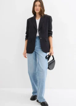 bonprix bonprix Camiseta de canalé (2 unidades) Negro-blanco Sale