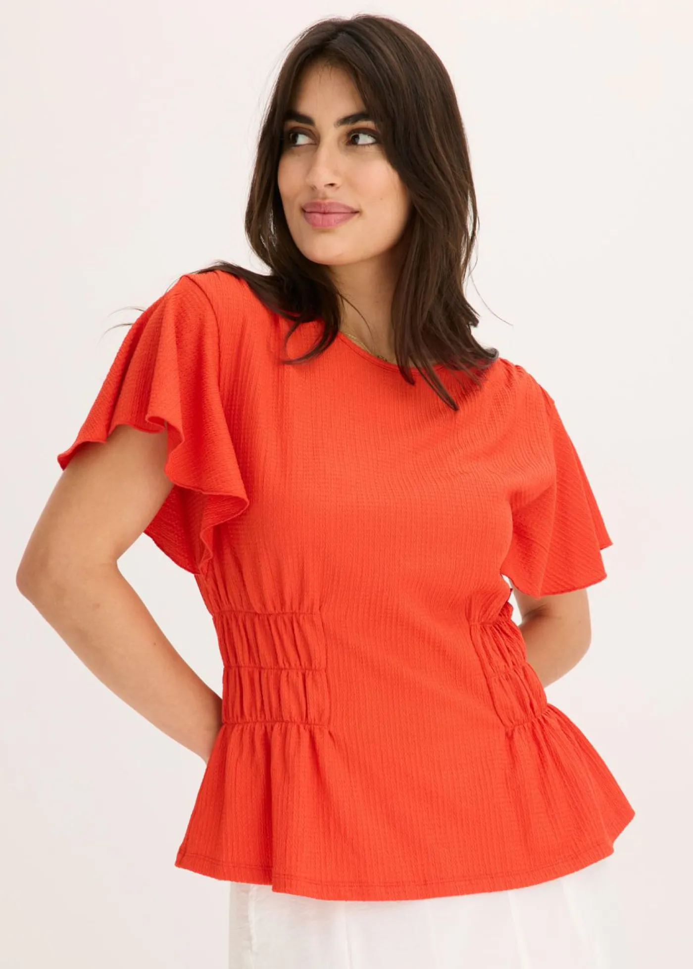 bonprix bonprix Camiseta de crepé de punto con nido de abeja fresa Clearance