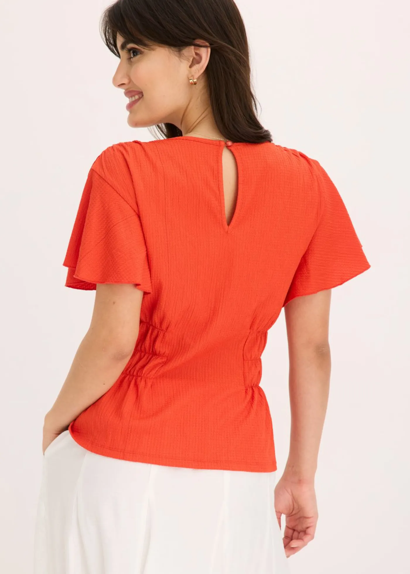 bonprix bonprix Camiseta de crepé de punto con nido de abeja fresa Clearance