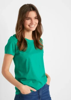 bonprix bonprix Camiseta de cuello redondo y manga corta (5 unidades) Esmeralda/uva/fucsia/blanco/verde menta Discount
