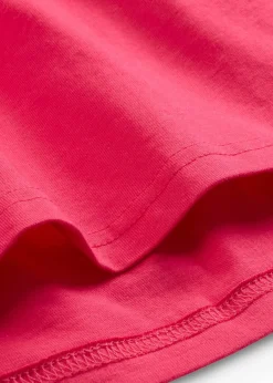 bonprix bonprix Camiseta de cuello redondo y manga corta (5 unidades) Rosa hibisco-gris claro jaspeado-blanco-negro-azul oscuro Outlet