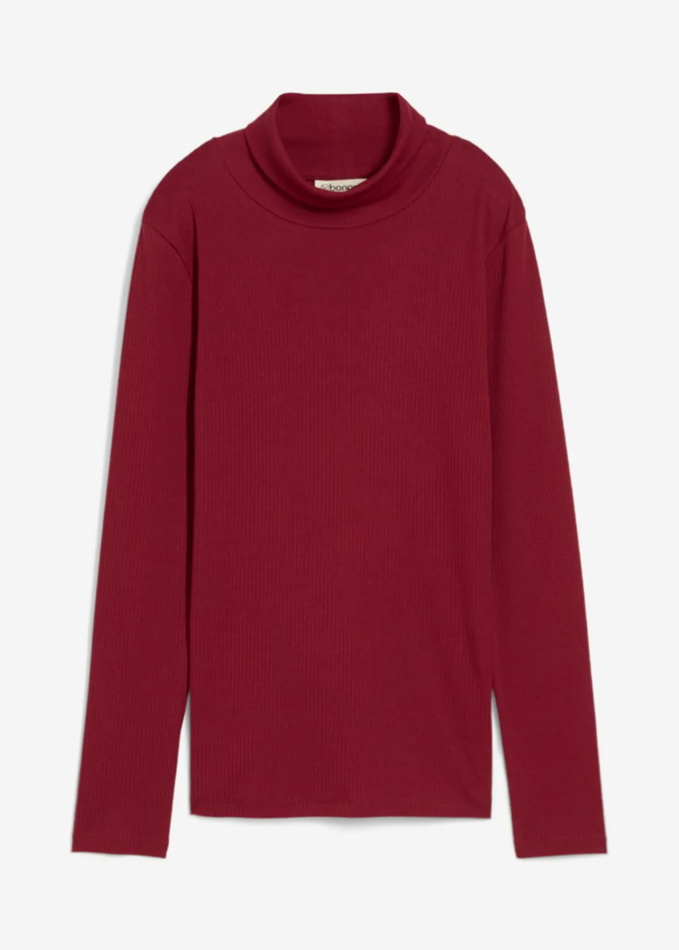 bonprix bonprix Camiseta de cuello vuelto de algodón orgánico puro Rojo Discount