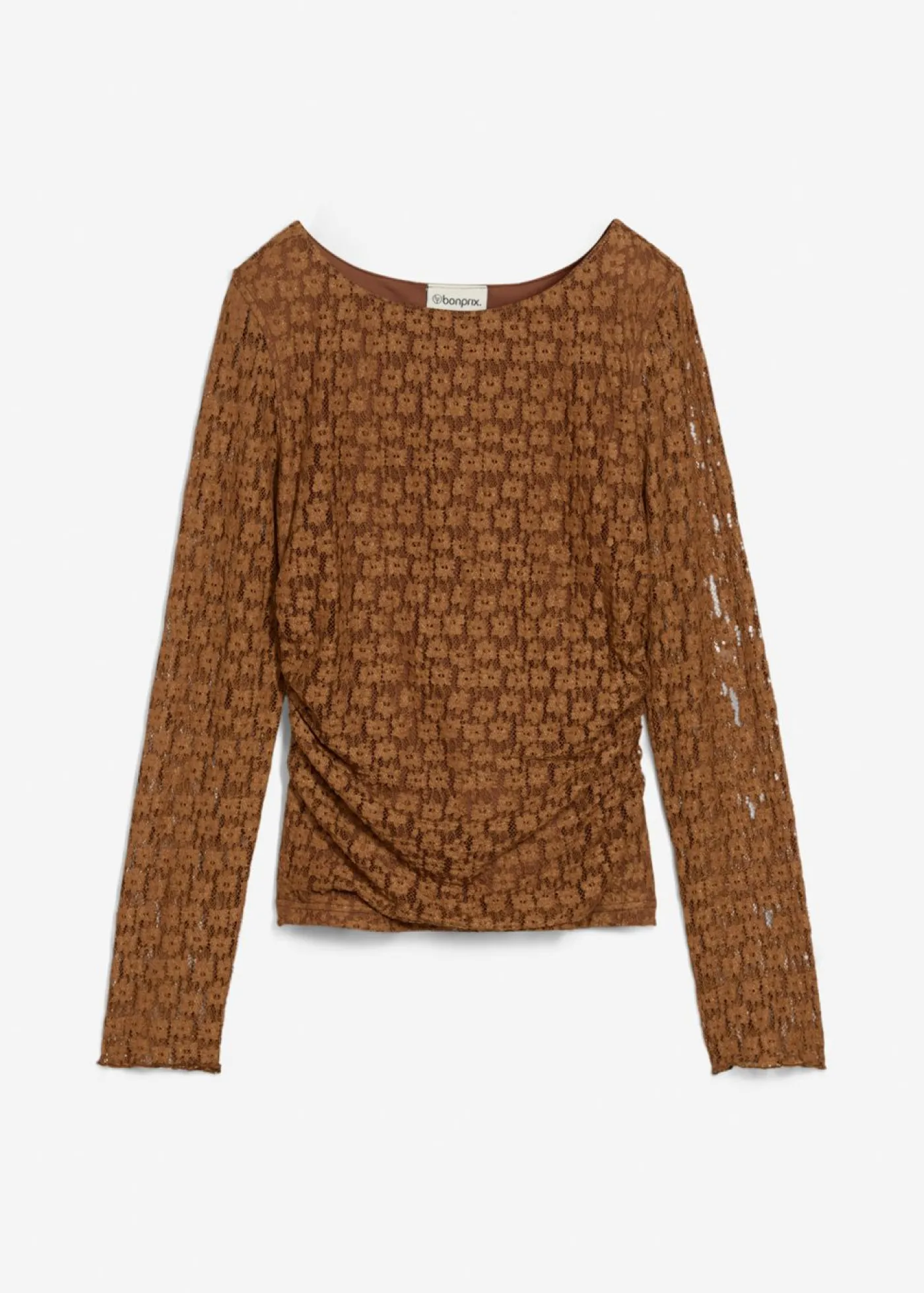 bonprix bonprix Camiseta de encaje de manga larga Caramelo Online