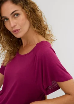 bonprix bonprix Camiseta de hilo flameado con mangas de murciélago Baya Best